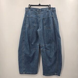 9th & Main Jeans Womens 14 Barrel Leg Jeans Medium Wash High Rise Cropped